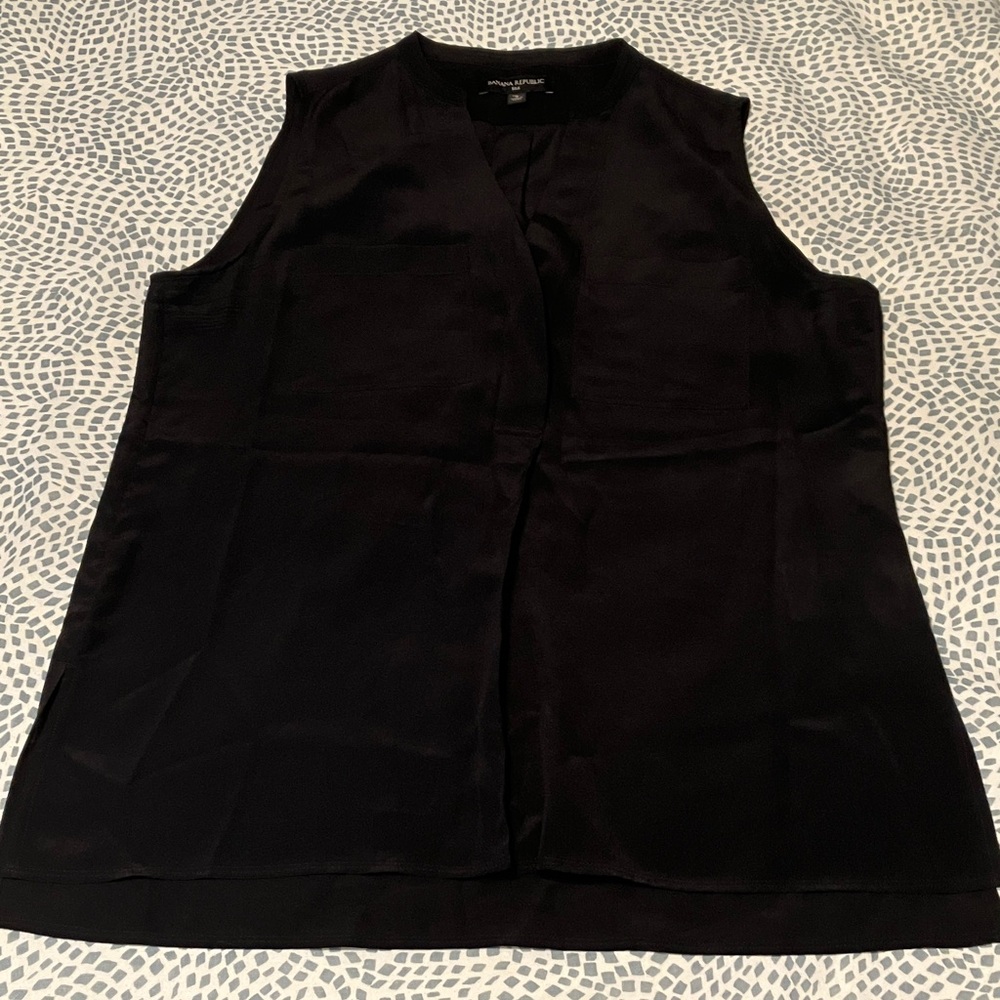 Banana Republic Black Sleeveless Silk Tank Top